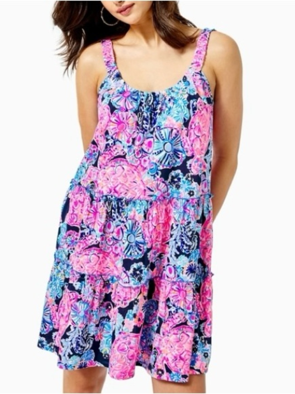 Lilly Pulitzer Girls Size XL(12-14) Mini Loro Tiered Swing Dress